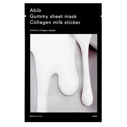 Mascara Facial Abib Gummy Sheet Mask Collagen Milk Sticker 1