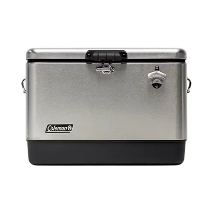 Conservadora Coleman Reunion Steel Belted Cooler 54 Acero Inoxidable