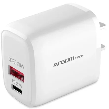 Cargador Argom Fuente Fast Charger Tipo C / Tipo A ARG-AC-0115WT - White