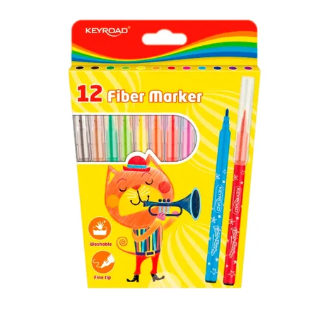 Marcador Keyroad Fiber Punta Fina 12