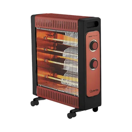 Estufa Eléctrica Cuarzo Quanta Heat Master QTEEC220 2200W – Rojo/Negro