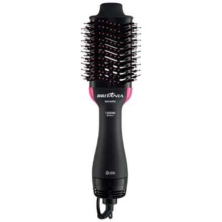 Cepillo Secador Britania BEC02PR 1300W/Bivolt - Negro/Rosa