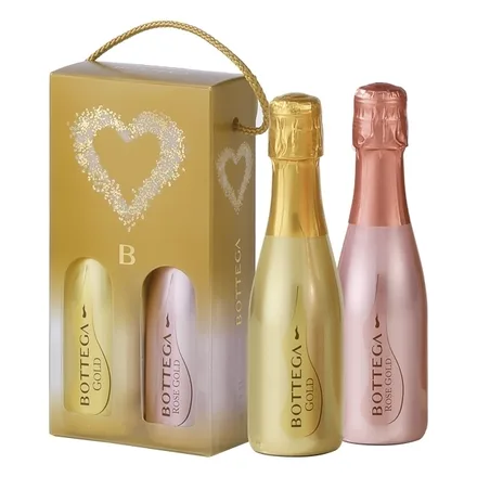 KIT ESPUMANTE BOTTEGA 2X200ML GOLD+ROSE GOLD