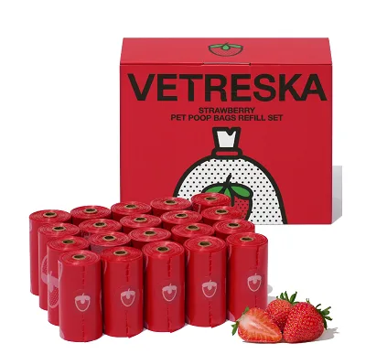 Vetreska Bolsa Excremento Mascota Strawberry 20 Rol