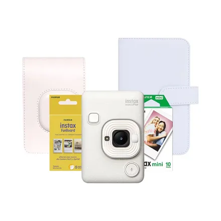 Kit Fuji Cámara Instax Mini Liplay White