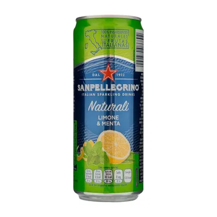 Saborizada Sanpellegrino Natural Limon Menta Lata 330ml