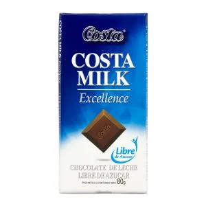 Barra Chocolate Costa Ao Leite Acucar 80g