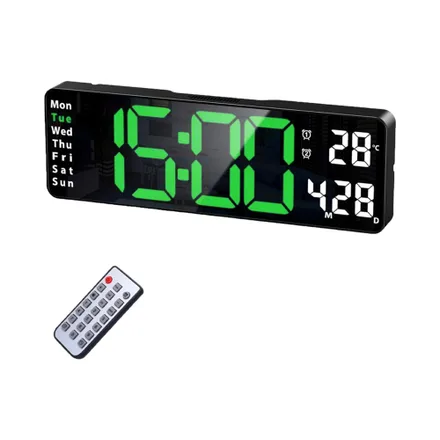 Reloj Digital De Pared Satellite Ac T6813 Led Verde