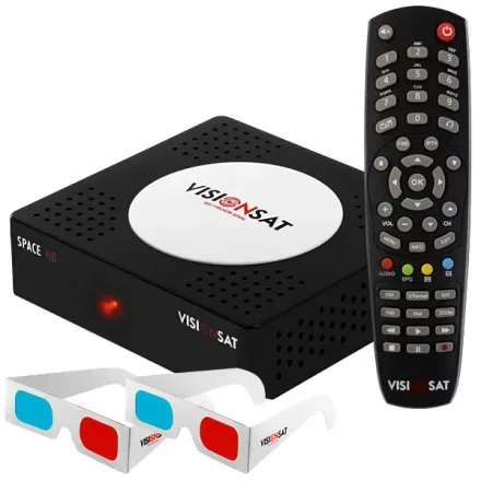 Receptor FTA Visionsat Space HD com Wi-Fi - Preto Branco