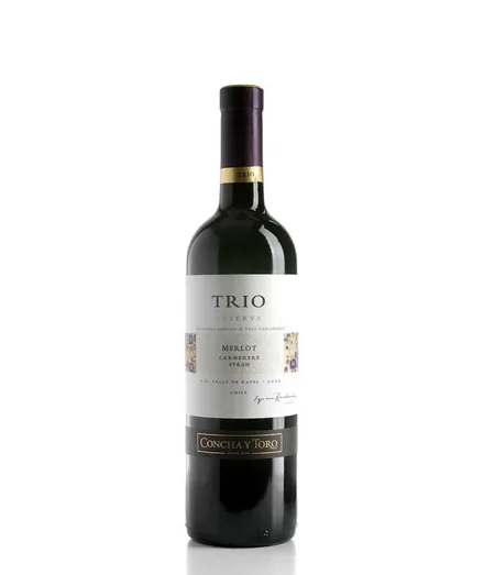 Vino Concha Toro Trio Merlot Carmenere Syrah 750ml