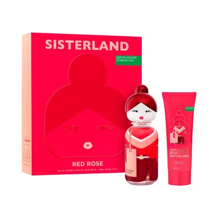 Femenino Sisterland Benetton Red Rose Edt Body Lotion 75ml 80ml