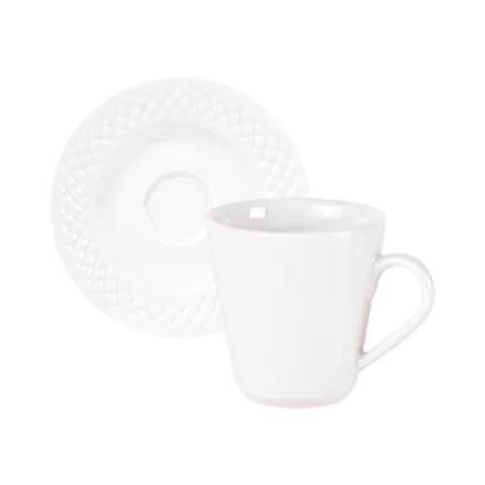 Taza Con Plato Tramontina Ingrid 838 Blanco 70ml
