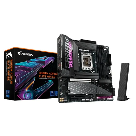 Placa Mae Gigabyte Aorus Elite 6E Socket Lga 1851 Chipset B860 Atx