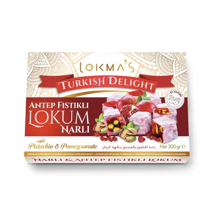 Dulce Lokma Turkish Delight Pistachio Pomegranate 300g