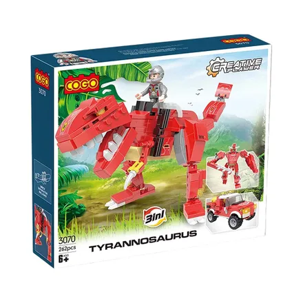 Juguete Construccion Cogo Creative Player Tyrannosaurus 3 En 1 3070 262 Piezas