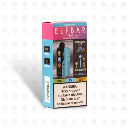 ELFBAR VAPER DESECHABLE TRIO 40000PUFFS BLACK MINT