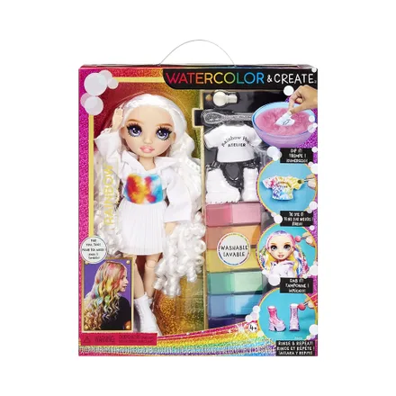 Muñeca Mga Entertainment Rainbow High Watercolor & Create Fashion Diy Doll Purple Eyes 507581 Euc