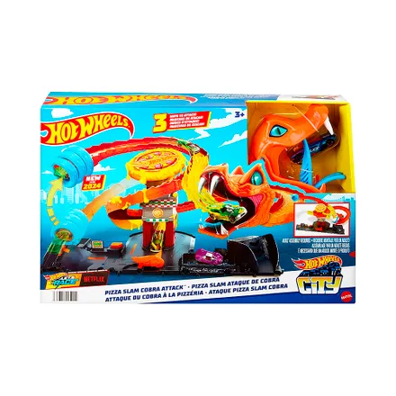 Pista Juego Mattel Hot Wheels City Pizza Slam Cobra Attack Htn 81
