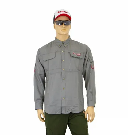 SUMAX CAMISA DE PESCA BSW2301-G VENTILADA MANG.LARGA M (T) XXXL GRIS