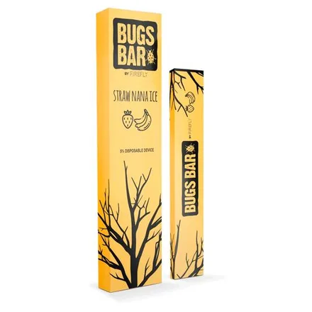 Pod Descartavel Bugs Bar 1200 Puffs Strawberry Banana