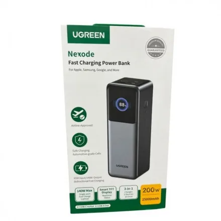 Carregador Portatil UGREEN Nexode PB722 25000mAh 200W 2xUSB-C + 1xUSB-A - Cinza