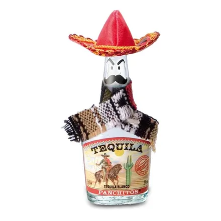 TEQUILA PANCHITO BLANCO MINIATURA CON SOMBRERO