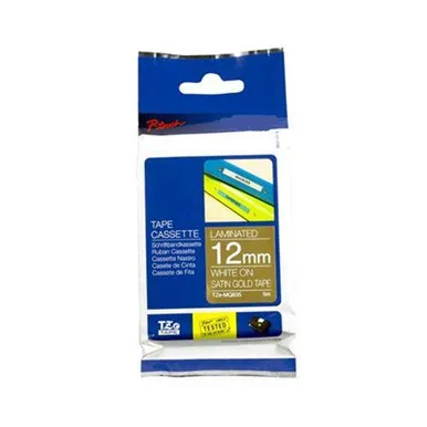 BROTHER CINTA ROTULADORA TZEMQ835 12MMX5M BLANCO/DORADO