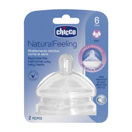 Tetina Silicona Flujo Rapido Chicco Feeling 6M Plus 20 2