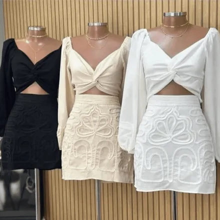 CONJUNTO SAIA COM CROPPED