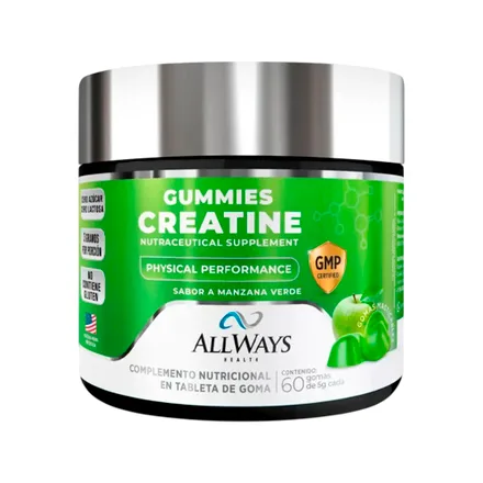Suplemento Allways Creatine Manzana 60 Gummies