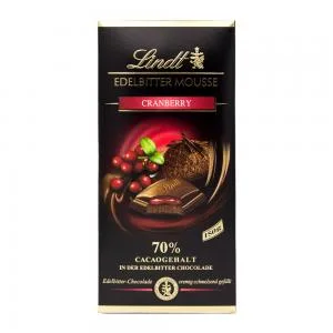 Barra Chocolate Lindt Amargo 70 Mousse Cranberrie 150g