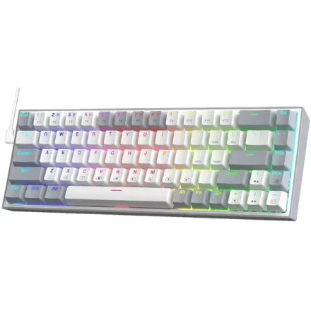 REDRAGON TECLADO CASTOR K631WG-RGB ENG WHITE/GRAY