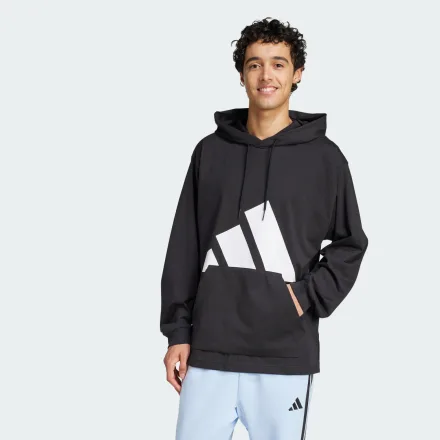 ADIDAS MOLETON MAS HODDIE ESSENTIALS BIG LOGO IN6183 BLACK/WITHE (T) M