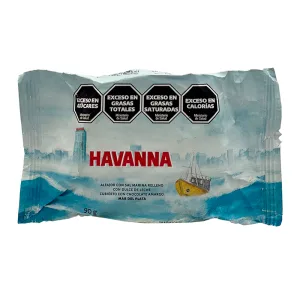 Alfajor Havanna Mar Del Rrecheio Doce Leite Cobertura Chocolate Amargo 70 Cacau Cristais Sal Marinho 90g