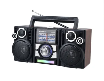 MEGASTAR RADIO PORTATIL RX65BTN SD/USB/BLUETOOTH NEGRO/MARRON