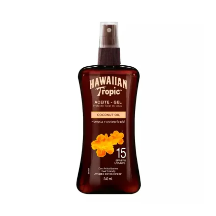 Aceite Gel Protector Solar En Spray Hawaiian Tropic Spf 15 240ml