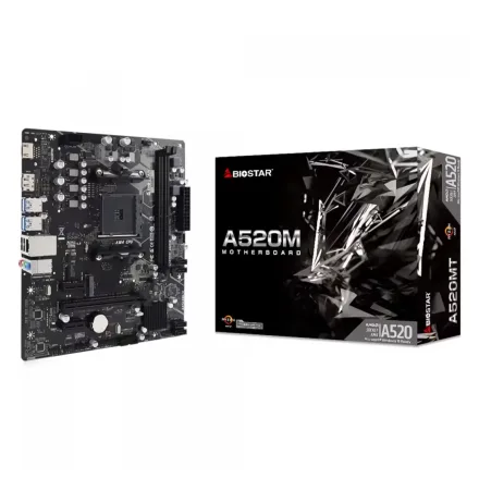 Placa Mae Biostar Ddr 4 Socket AM4 Chipset A520 Atx