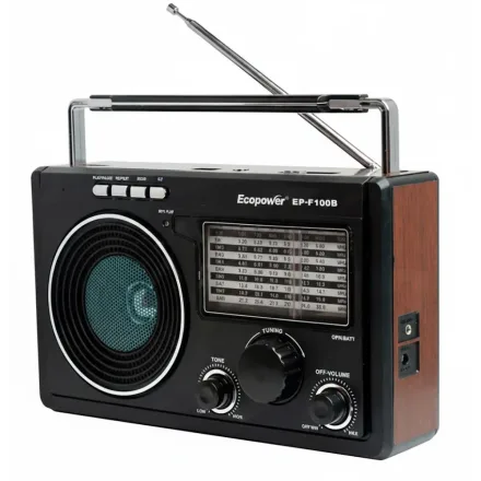 ECOPOWER RADIO EP-F100B USB/SD/FM/AM NEGRO