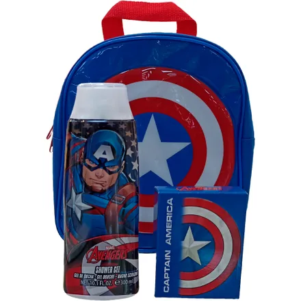 Perfume Marvel Captain America Eau Toilette Masculino Gel Banho 300ml 50ml