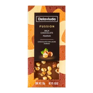 Barra Chocolate Delaviuda Fussion Ao Leite Avelas Inteiras 130g