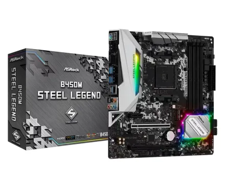 Placa Mae Asrock Steel Legend Ddr 4 Socket AM4 Chipset B450 Atx