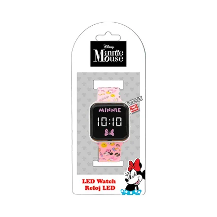 Reloj Digital Led Disney Minnie Mouse Min4448 Boi Rosa