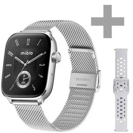 Relógio Mibro Fit XPAW027 com GPS Bluetooth - Prata + Pulseira