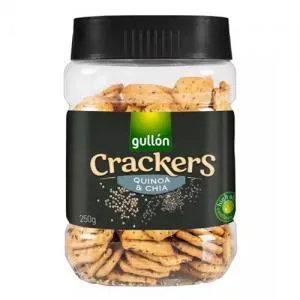 Biscoito Gullon Mini Crackers Quinoa Chia Pote 250g