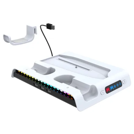 Cargador para PlayStation Ipega PG-P5S006 con Cooler RGB (PRO/Slim) - Blanco