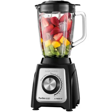 Liquidificador Mondial Turbo Glass 1400 Gi Watts Litros 12 Velocidades Pulsar 50