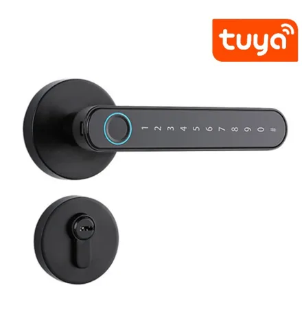 FECHADURA DIGITAL S604H BT TUYA BLE/SENHA/CHAVE PRETO