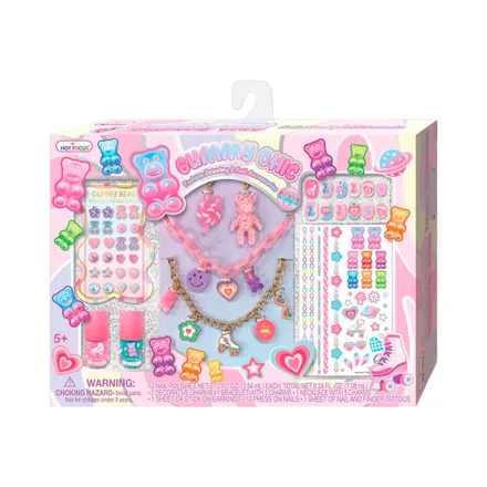 Set De Accesorios Gummy Chic Fashion Jewelry Y Nail Accessories Hot Focus 692 Gb