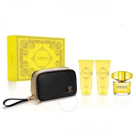 Gianni Versace Yellow Diamo Eau Toilette Plus Body Lotion Shower Gel Necesser 90ml