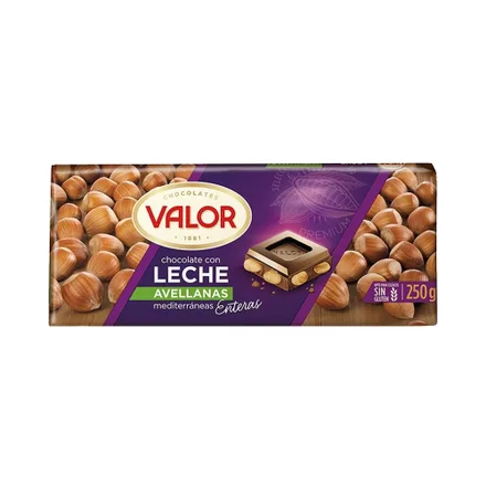 Valor Chocolate Leche Avellanas 250g